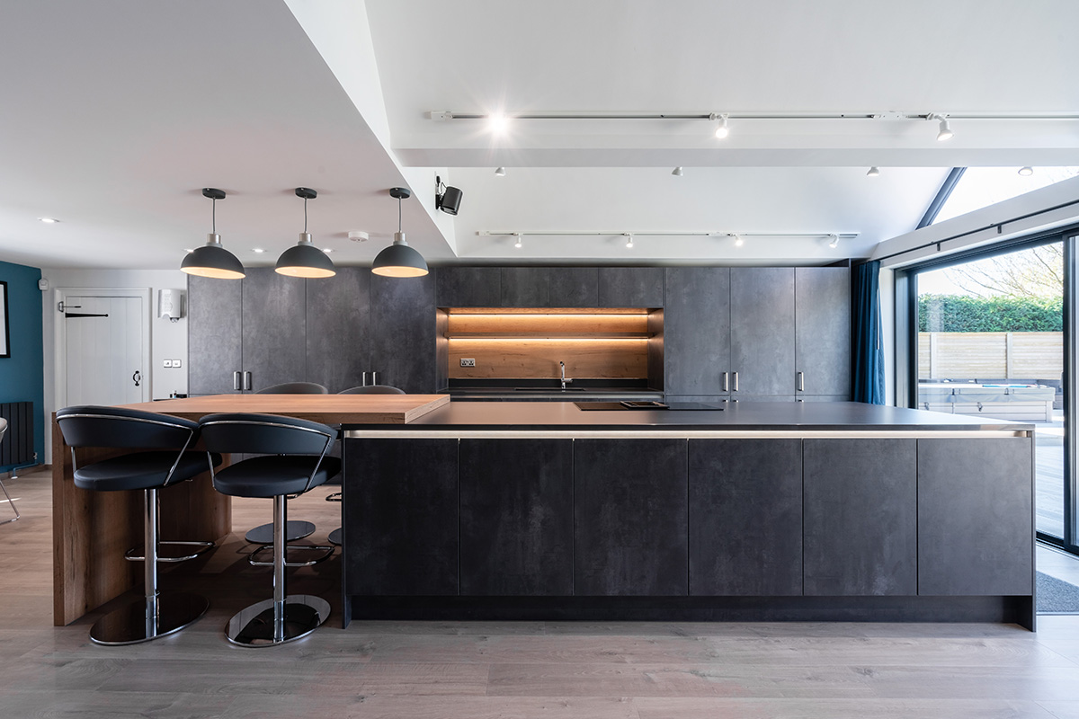 Project 184 — walnut and concrete kitchen, Halfway
